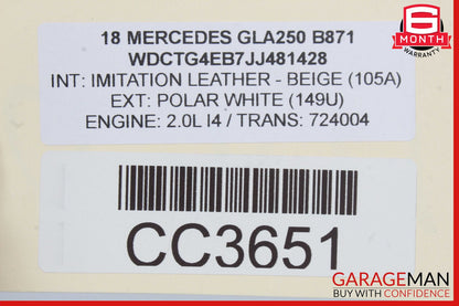 15-20 Mercedes X156 GLA250 Interior Door Panel Front Left Driver Side OEM