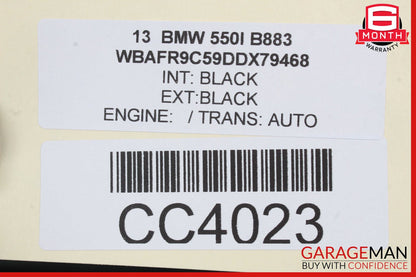 11-16 BMW 550i 535i 528i Rear Right Side Door Shell Panel Black OEM