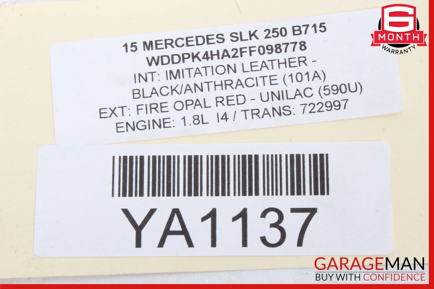 12-16 Mercedes R172 SLK250 SLK350 SLK55 AMG Rear Fuse Relay Box Module Assy OEM