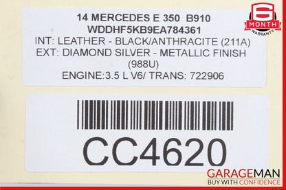 12-16 Mercedes W212 E350 CLS350 3.5L V6 RWD Engine Motor Block Assembly OEM
