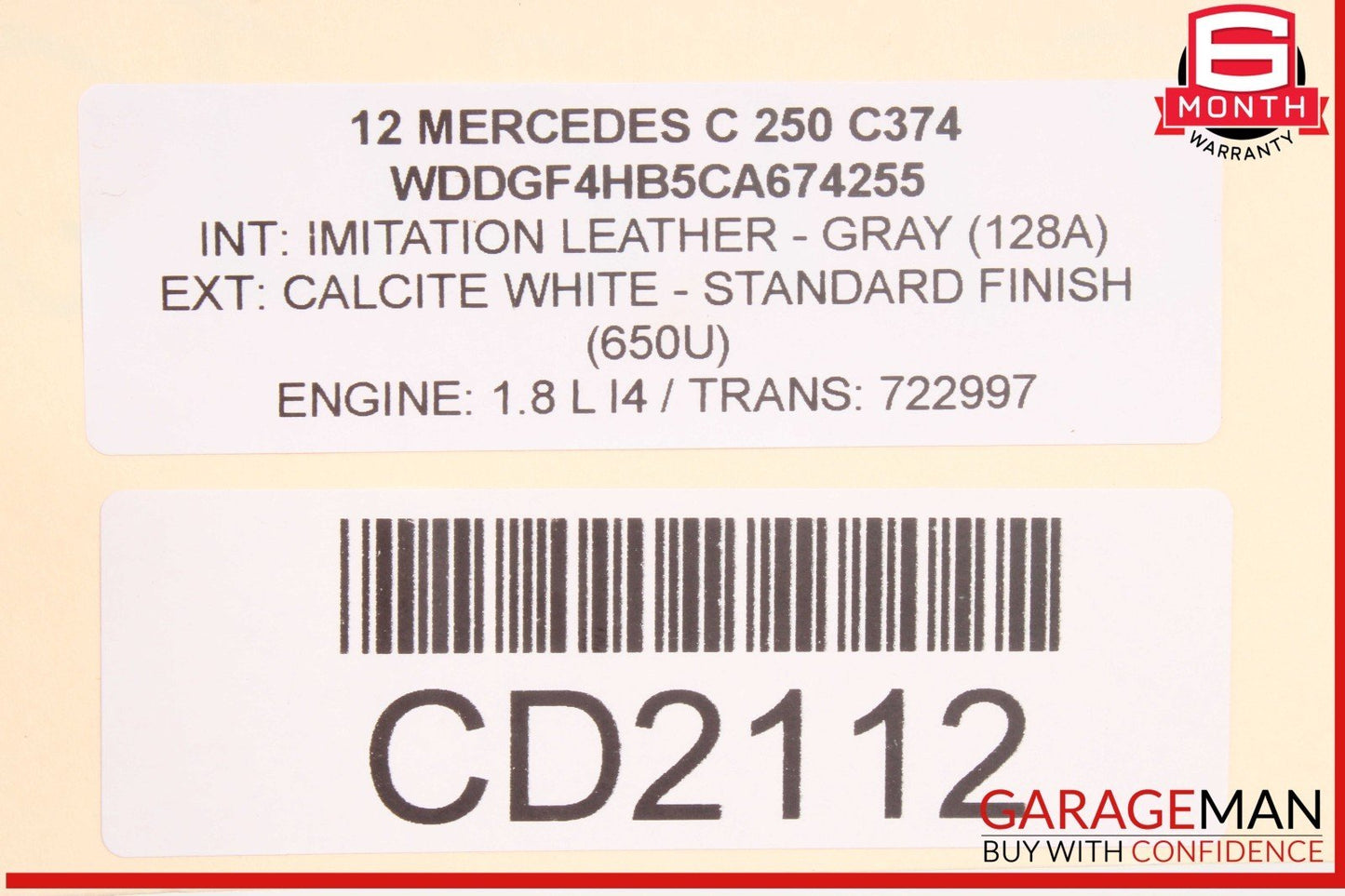 08-14 Mercedes W204 C250 C350 Front Left Side Lower Bottom Seat Cushion OEM