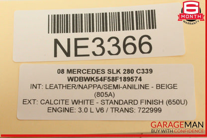 01-11 Mercedes R171 SLK280 CLS63 AMG Trunk Lock Latch Mechanism 1717500085 OEM