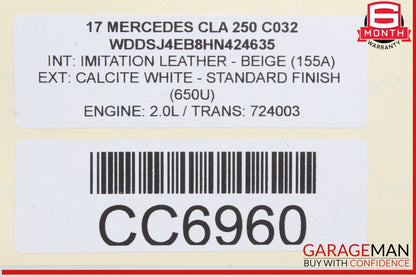 14-19 Mercedes W117 CLA250 CLA180 Front Left Side Interior Door Panel Assy OEM
