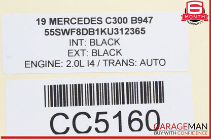 15-21 Mercedes W205 C300 C350e Sedan Rear Right Passenger Side Door Shell OEM