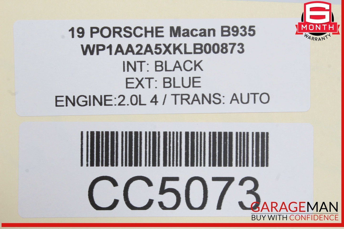 15-24 Porsche Macan Rear Right Top Upper Seat Cushion Black OEM