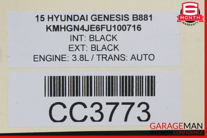 15-16 Hyundai Genesis Rear Left Driver Side Door Shell Panel Black OEM