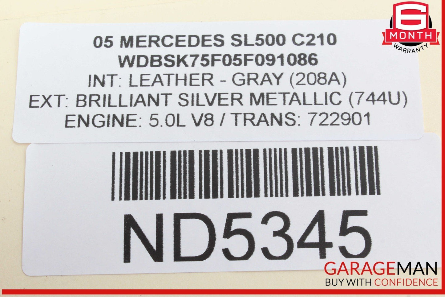 03-08 Mercedes R230 SL500 Rear Left Seat Belt Retractor Luggage w/ Speaker OEM