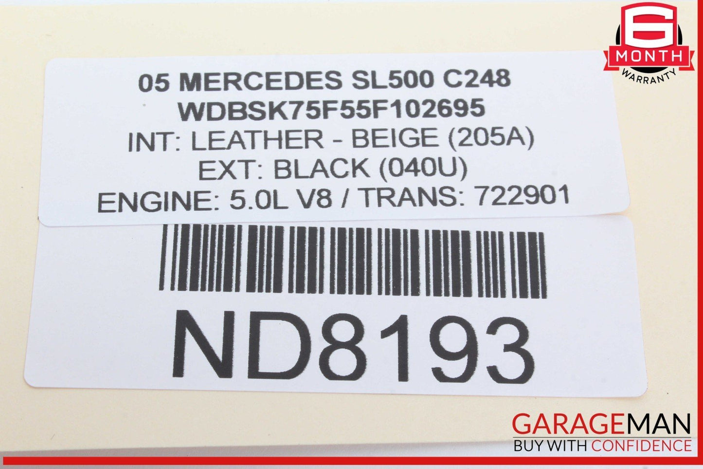 03-08 Mercedes R230 SL500 Rear Right Seat Belt Retractor Luggage w/ Speaker OEM
