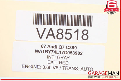 07-15 Audi Q7 Front Left Driver Side Window Regulator 4L0837461A OEM