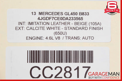 12-16 Mercedes X166 GL350 GL450 ML400 Dashboard Dash Board Panel Assembly OEM