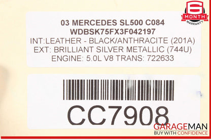 03-08 Mercedes R230 SL500 Front Right Side Wing Fender Panel Cover Silver