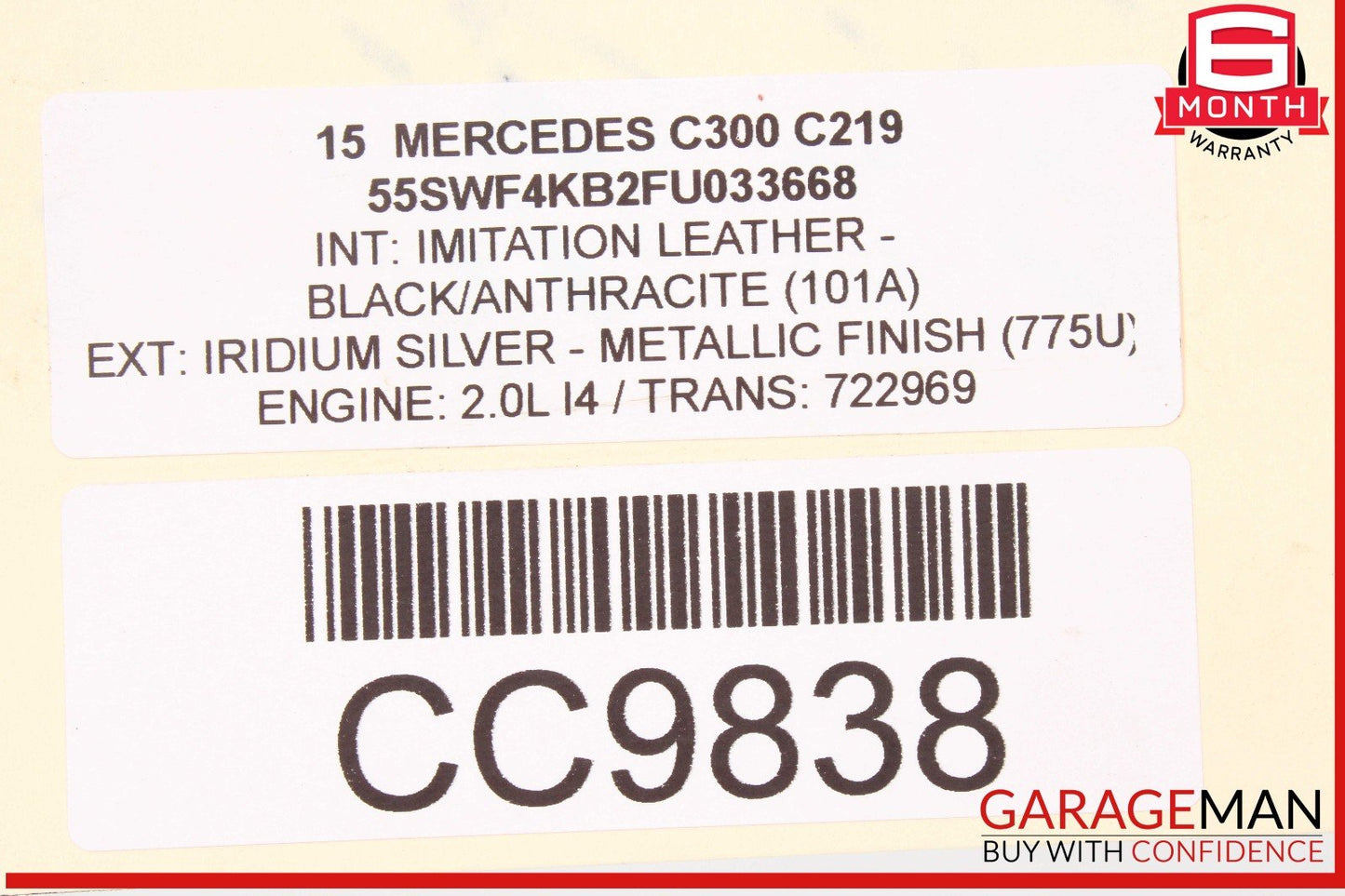 15-20 Mercedes W204 C300 Rear Sway Stabilizer Bar 2053260165 OEM