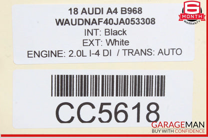 17-19 Audi A4 Sedan Door Shell Rear Right Passenger Side White OEM