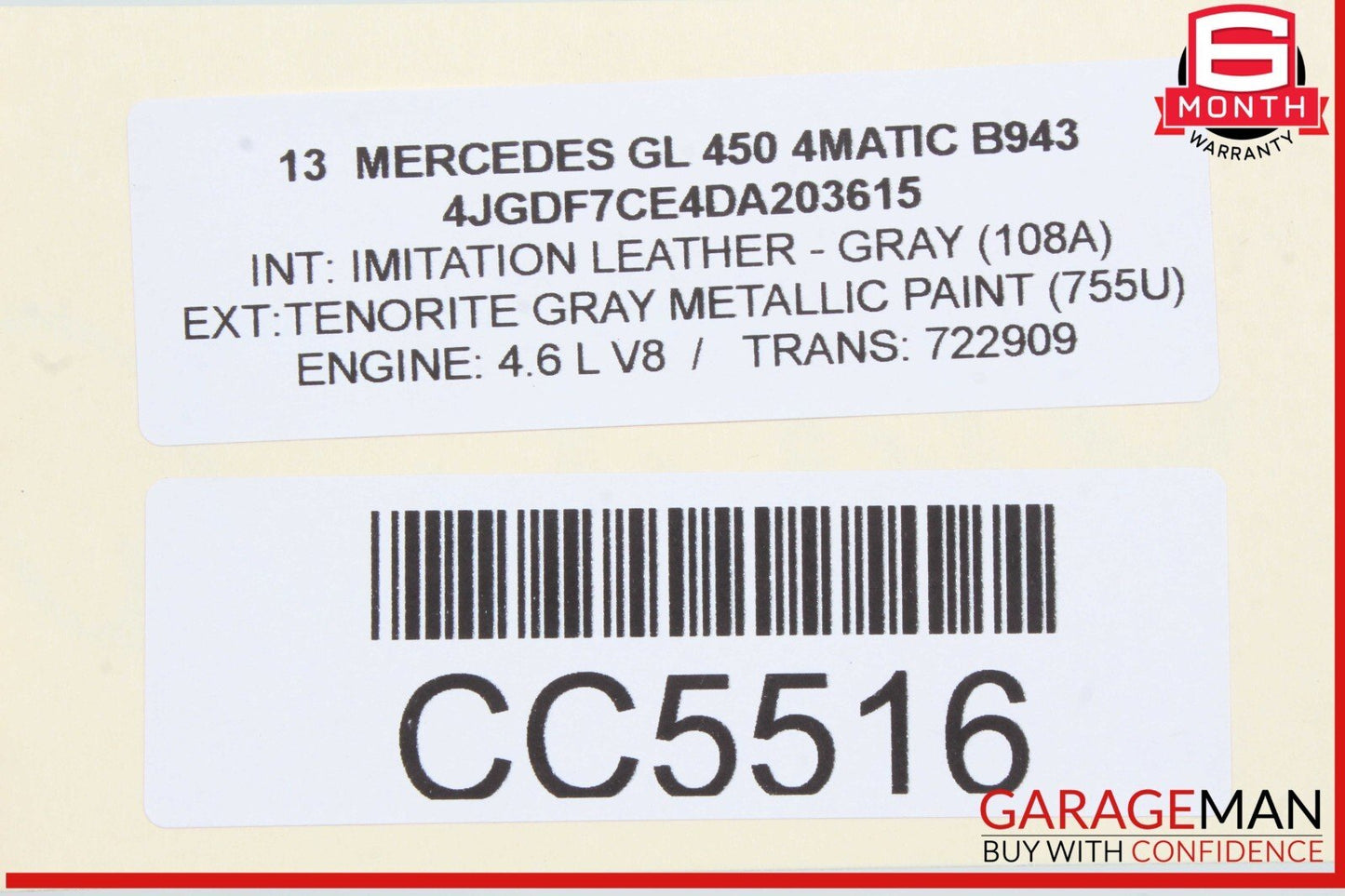 13-19 Mercedes X166 GL450 GLS550 Seat Cushion Top Upper Front Right Side OEM