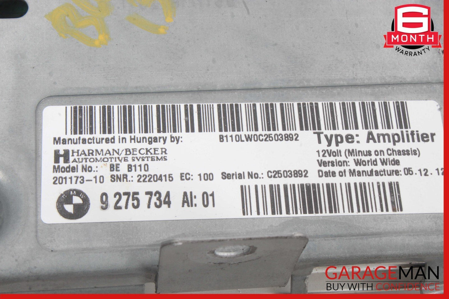 13-18 BMW 640i 650i M6 Hi-Fi Audio Amplifier Harman Becker 9275734 OEM