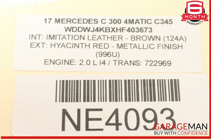 15-20 Mercedes W205 C300 4MATIC Rear Left Side Spindle Knuckle Wheel Hub OEM