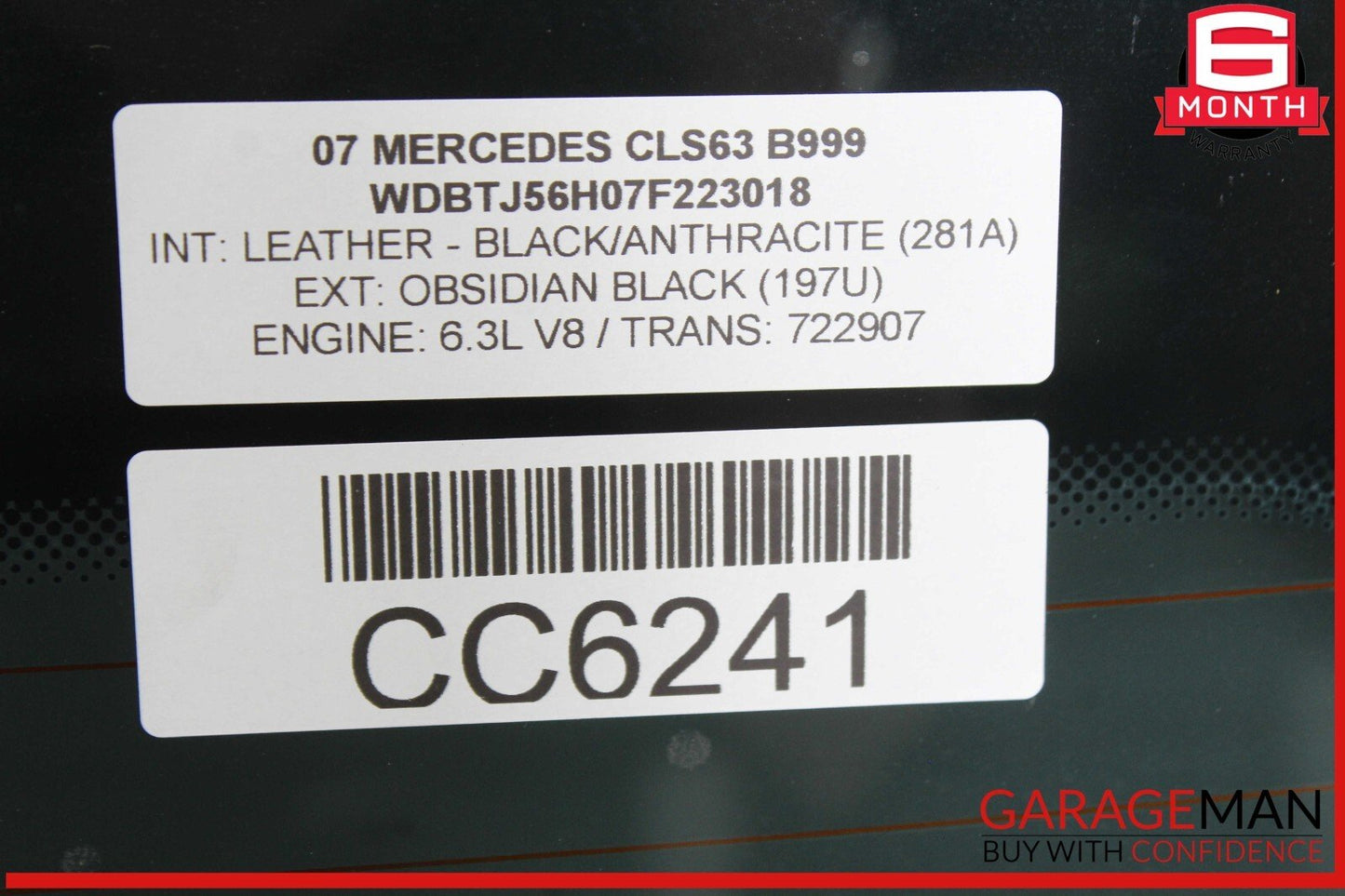 06-11 Mercedes W219 CLS63 AMG Rear Windshield Wind Shield Window Glass Tinted