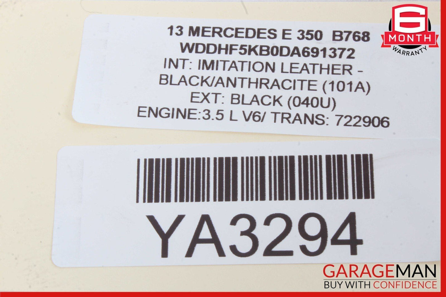 10-16 Mercedes W212 E350 E500 Overhead Dome Light Reading Map Lamp Assy Black