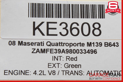 2008 Maserati Quattroporte Pionner XDV-P6 Disc Multi DVD/Video CD OEM