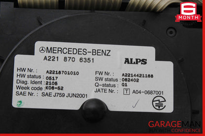 07-09 Mercedes W216 CL550 Center Console Multi Function Switch Controller Assy