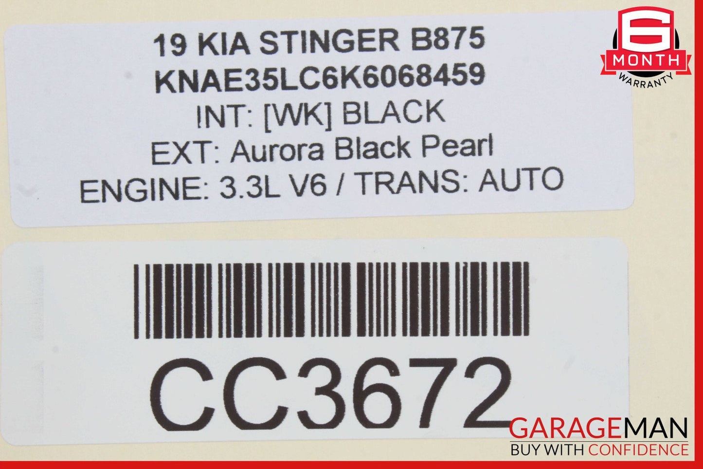 18-23 Kia Stinger Rear Right Quarter Panel Trim Cover OEM