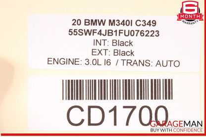 19-24 BMW M340i 330i G20 Rear Right Passenger Side Door Cover Panel Black OEM
