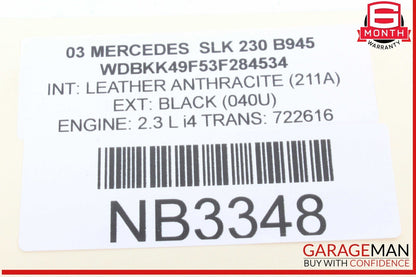 01-04 Mercedes R170 SLK230 Air Cleaner Absorber w/ Throttle Valve Body Assembly
