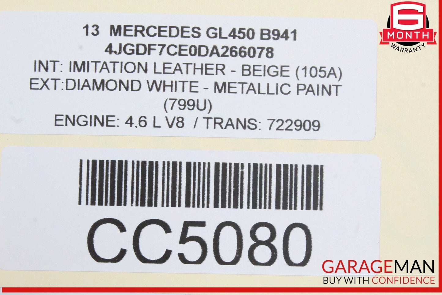 13-16 Mercedes X166 GL450 Rear Left Side Interior Door Panel Cover Trim Assy OEM