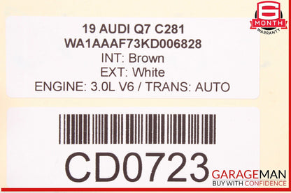 17-19 Audi Q7 Main Body Wire Wiring Harness OEM