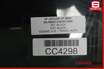 09-15 Jaguar XF Rear Windshield Window Glass OEM