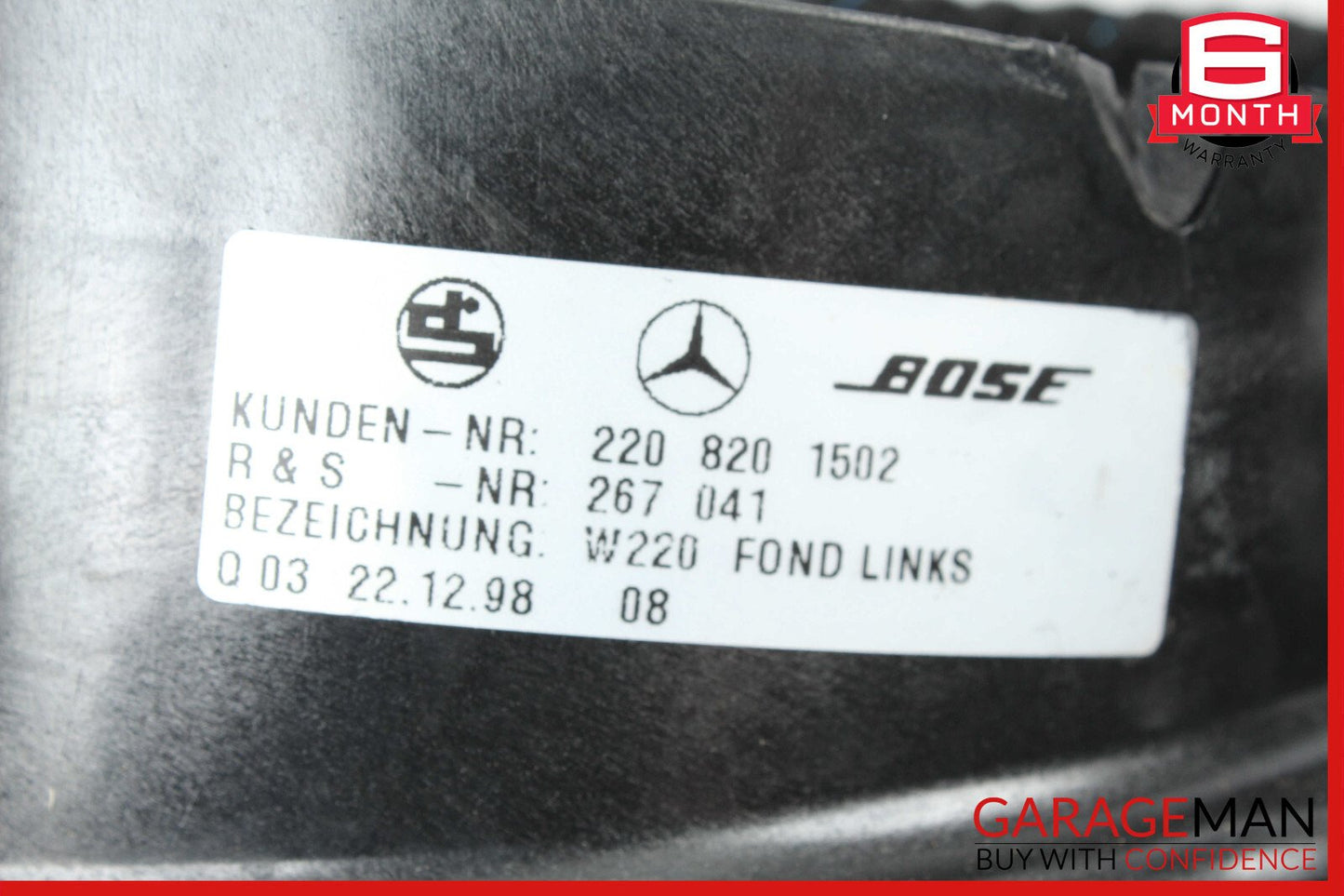 00-06 Mercedes W220 S430 S500 S55 AMG Bose Door Audio Sound Speaker Set OEM