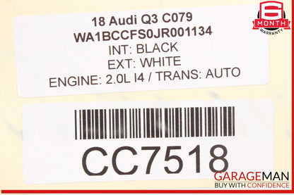 15-18 Audi Q3 Rear Bumper Reinforcement Support Impact Bar OEM