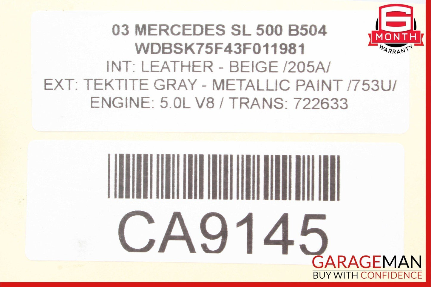 03-06 Mercedes R230 SL500 SL55 AMG Front Right Side Spindle Knuckle Hub RWD