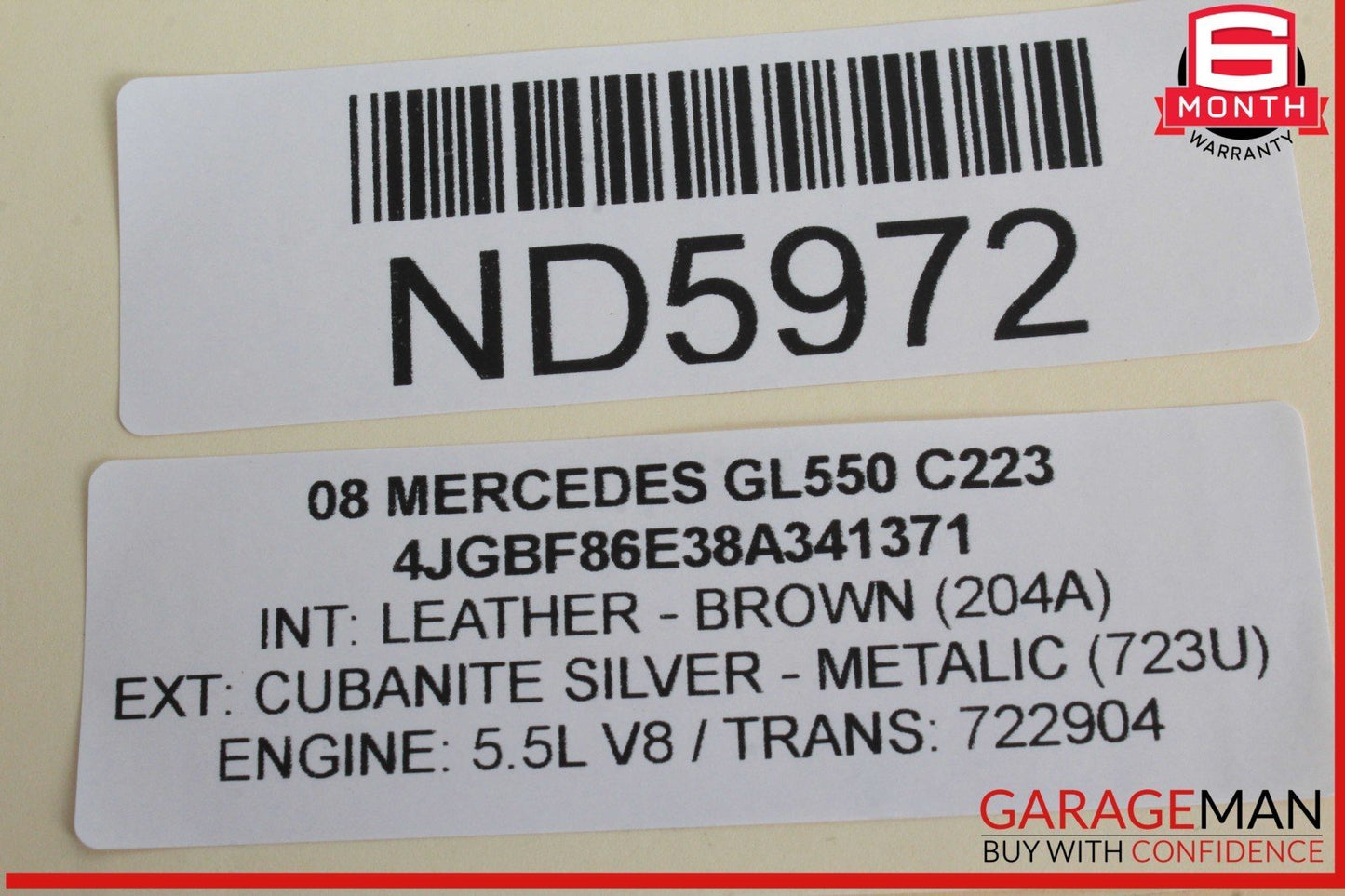 06-12 Mercedes X164 GL550 GL450 ML350 Front Left Side Sun Visor Sunvisor OEM