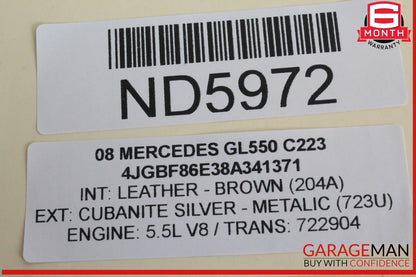 06-12 Mercedes X164 GL550 GL450 ML350 Front Left Side Sun Visor Sunvisor OEM