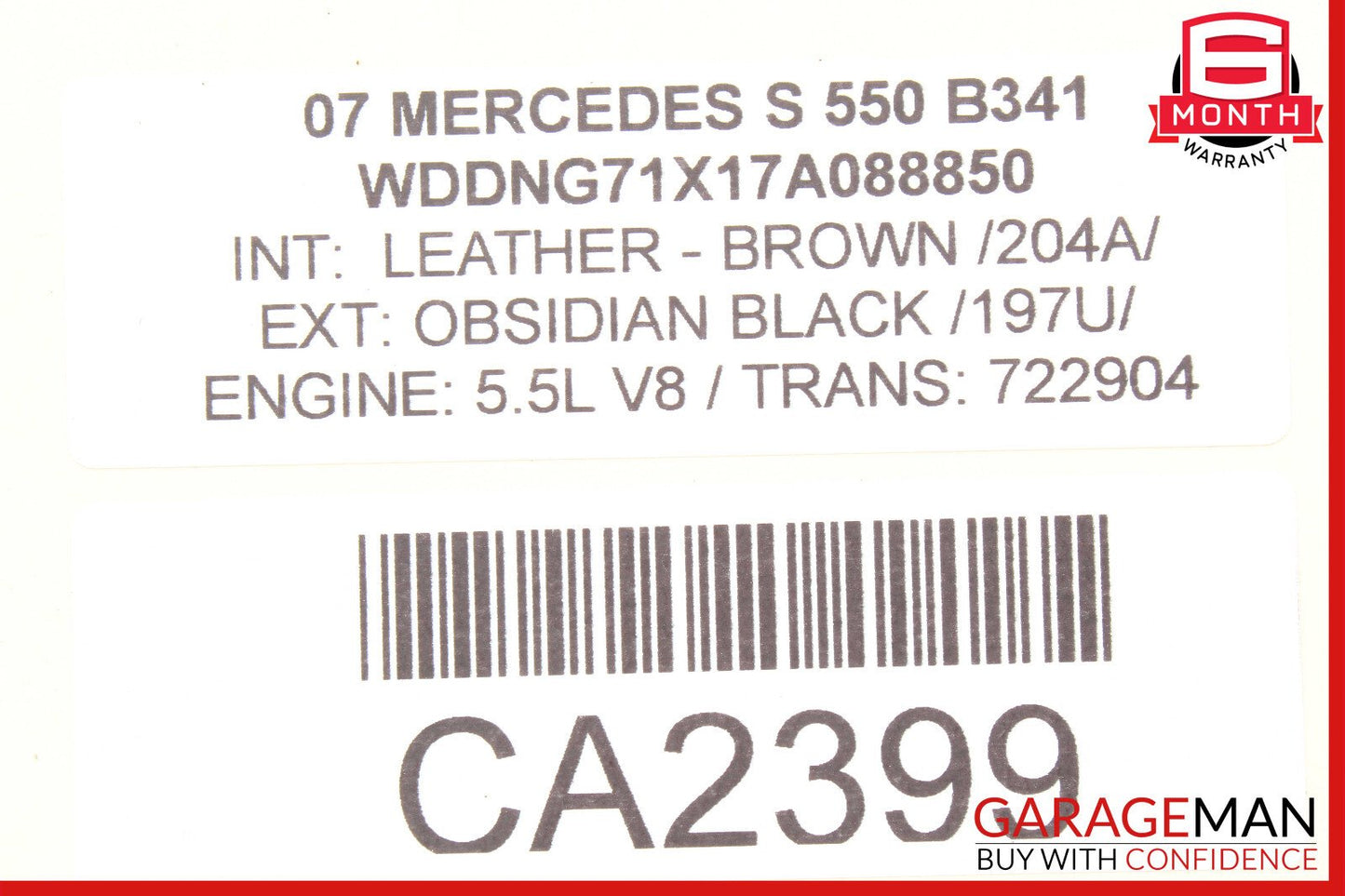 07-13 Mercedes W221 S550 Rear Right Door Lock Latch Actuator Keyless Go OEM