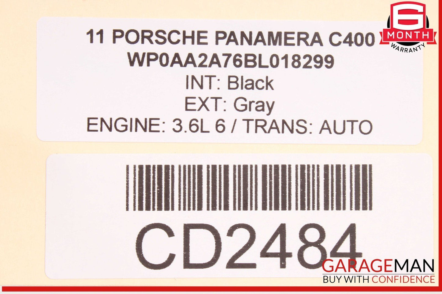 10-16 Porsche Panamera 970 GTS Rear Right Interior Door Panel Leather OEM