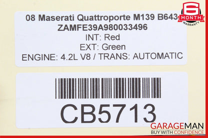 03-13 Maserati Quattroporte S Rear Right Seat Rail Track Frame w/ Motors OEM