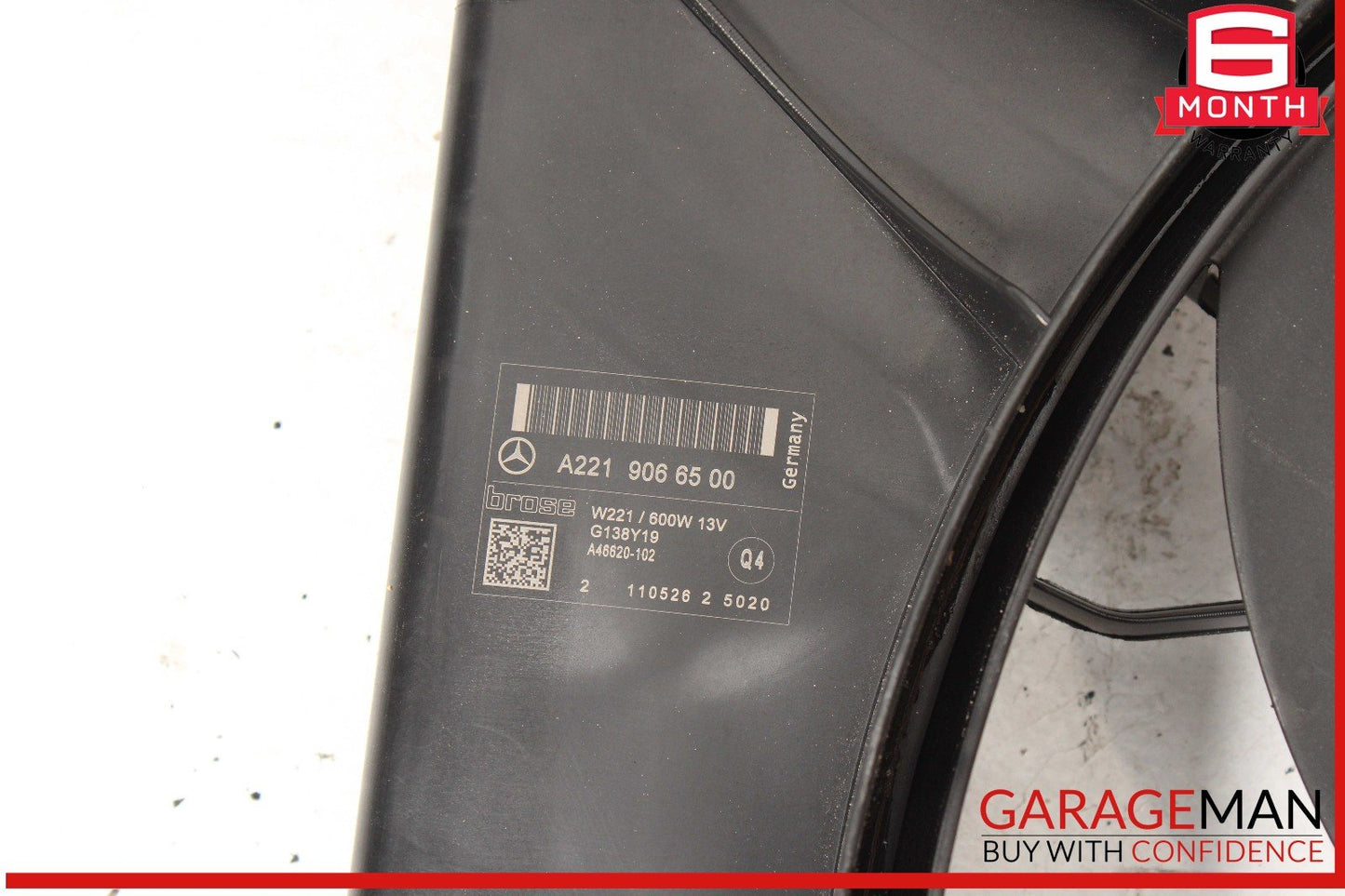 07-13 Mercedes W221 S550 S400 Engine Cooling Fan Motor Assembly 2215000993 OEM