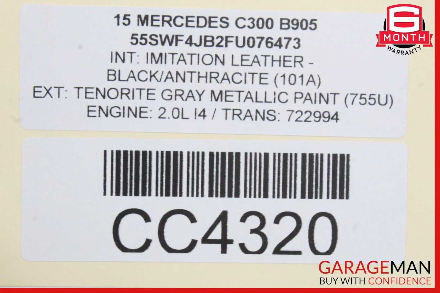 15-20 Mercedes W205 C300 C350e C400 Front Left Side Exterior Door Shell OEM