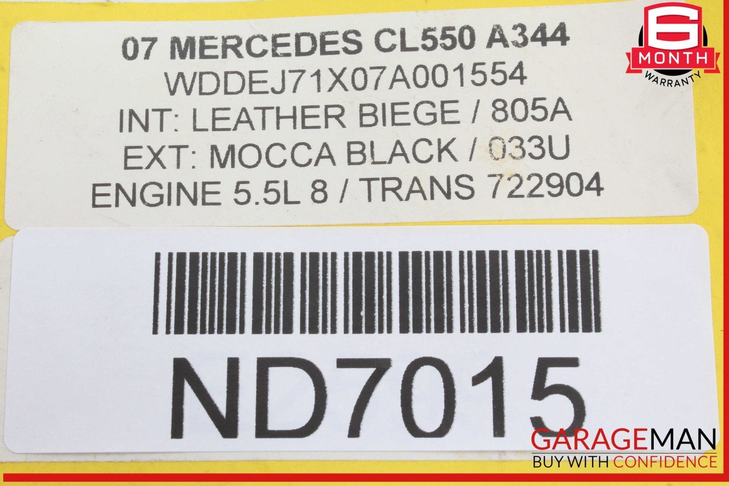 07-10 Mercedes W216 CL550 S450 CL500 Steering Wheel Airbag Air Bag OEM