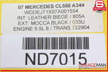 07-10 Mercedes W216 CL550 S450 CL500 Steering Wheel Airbag Air Bag OEM