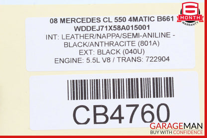 07-14 Mercedes W216 CL550 S550 Trunk Lid Lock Latch Actuator w/ Handle Assembly
