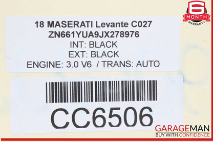 17-22 Maserati Levante M161 Rear Seat Cushion Lower Bottom Black OEM