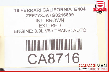 15-18 Ferrari California T MAF Mass Air Flow Sensor Meter Tube Cover Assembly