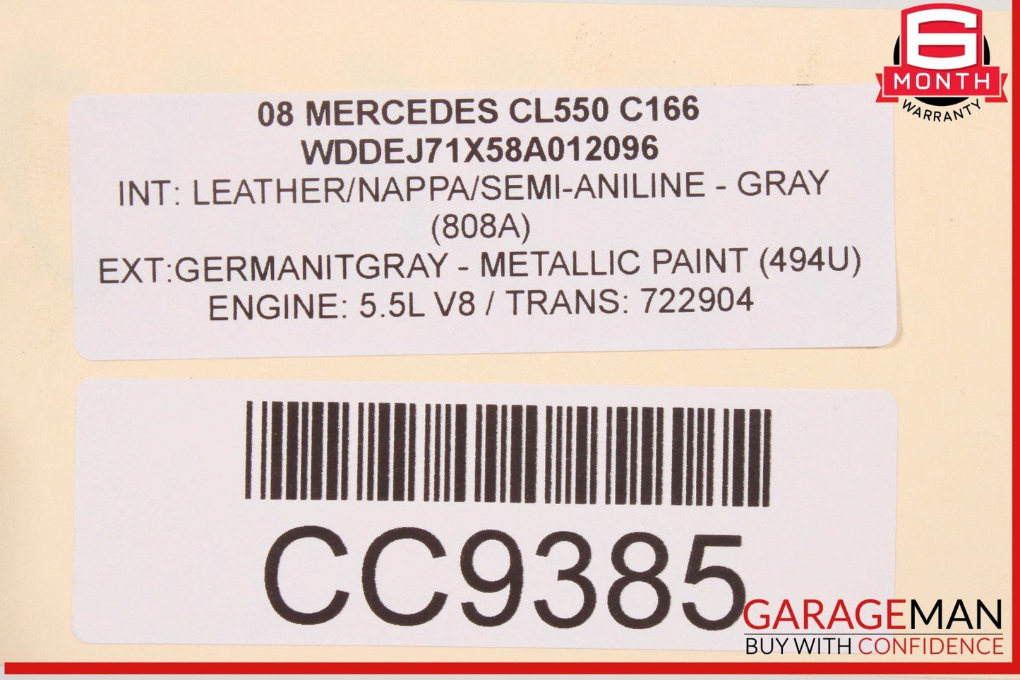 07-10 Mercedes W216 CL550 CL63 AMG Fender Panel Assembly Left Driver Side OEM