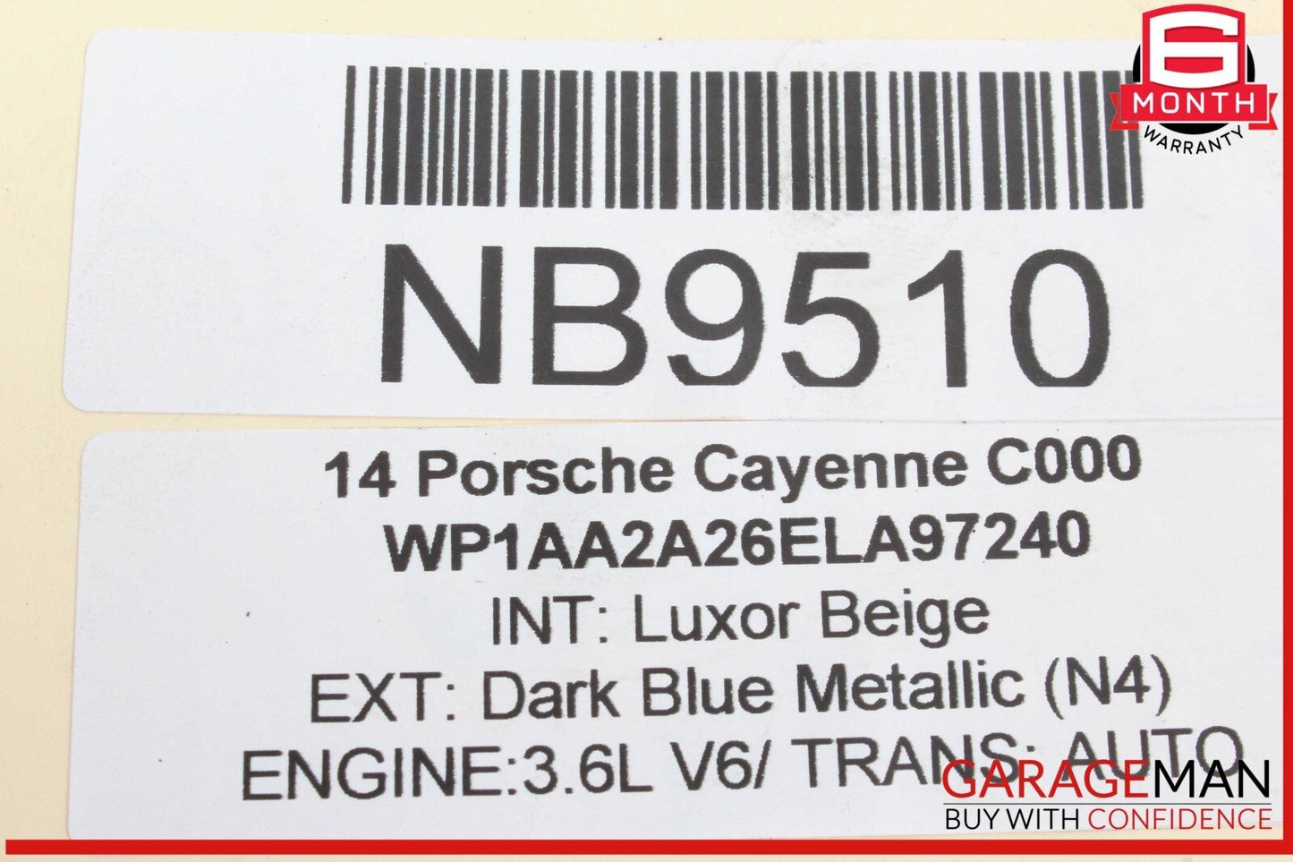 11-14 Porsche Cayenne 958 Rear Spoiler Wing Trim Bezel w/ Third 3rd Brake Light
