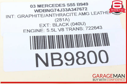 03-06 Mercedes W220 S55 AMG Front Left Side Headlight Head Light Lamp Bi Xenon