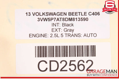 12-19 Volkswagen Beetle Rear Bumper Cover Assembly Gray OEM