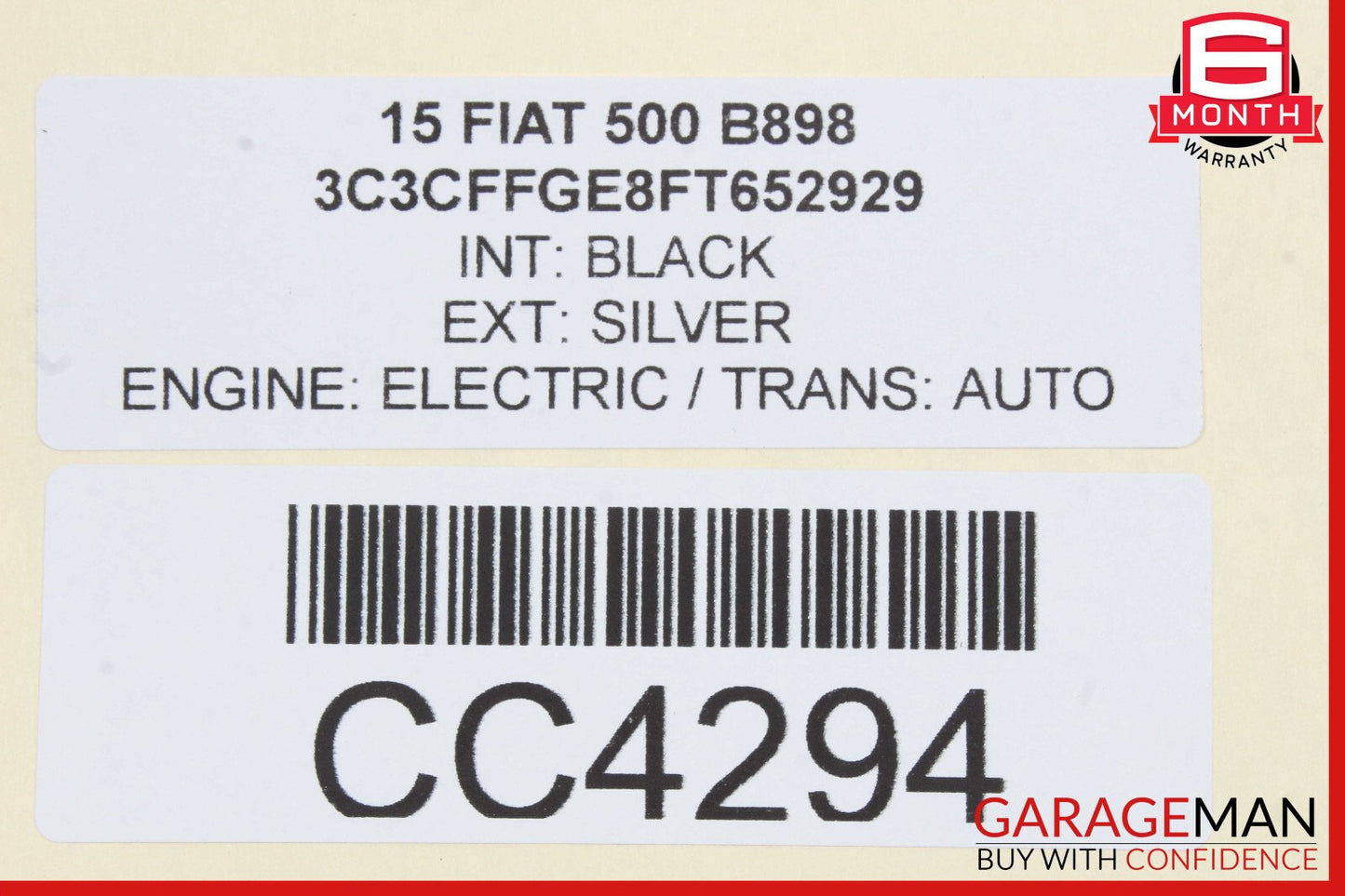 12-17 Fiat 500 Front Left Door Shell Panel Silver OEM